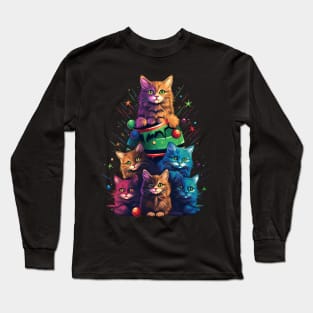 Cat Christmas Tree Long Sleeve T-Shirt